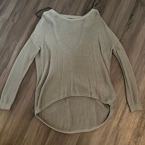 Green open back sweater